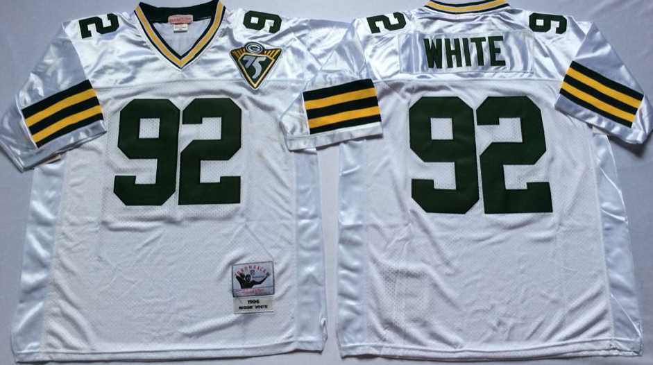 Packers 92 Reggie White M&N Throwback Jersey->nfl m&n throwback->NFL Jersey